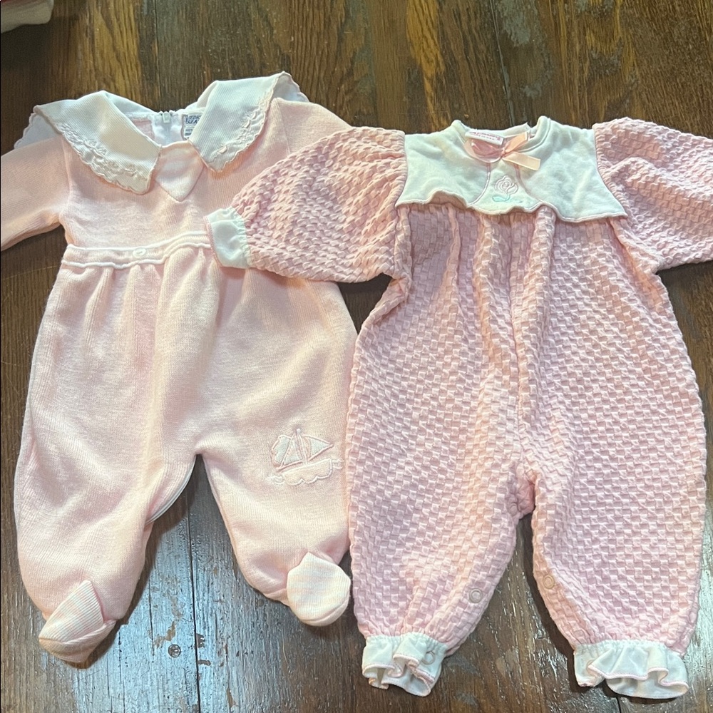 90s Vintage Pink Kids One Pieces Set